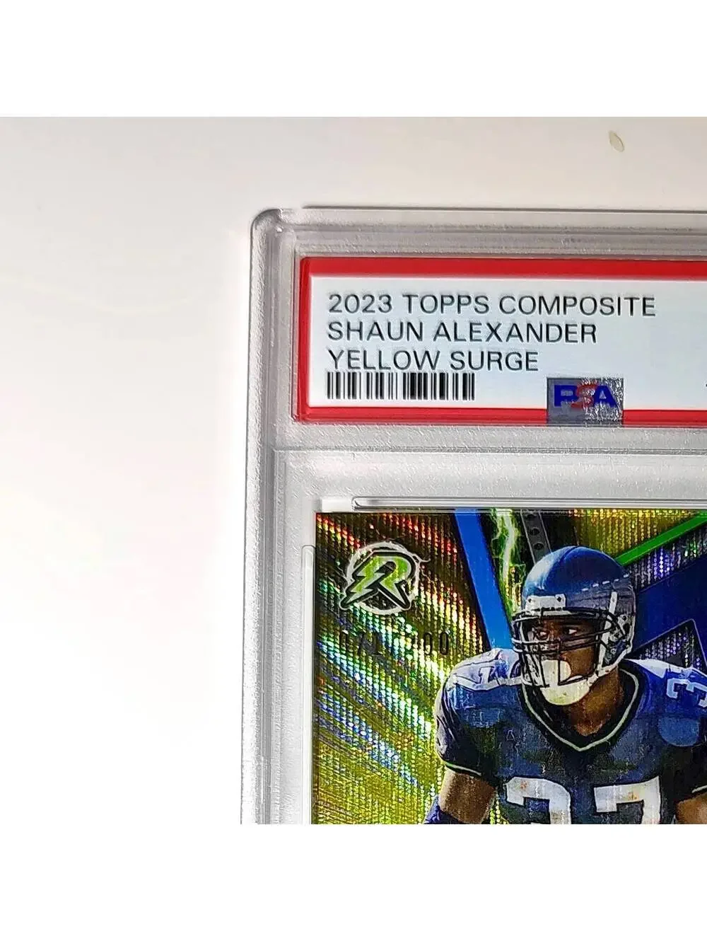 Shaun Alexander 2023 Topps Resurgence 071/200 #83 Yellow Surge PSA 9 Mint